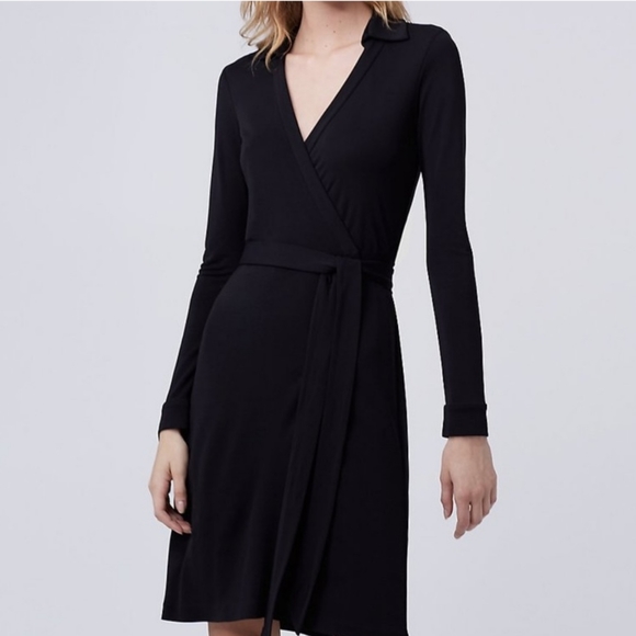Diane Von Furstenberg Iconic Black Wrap Dress - Picture 1 of 4